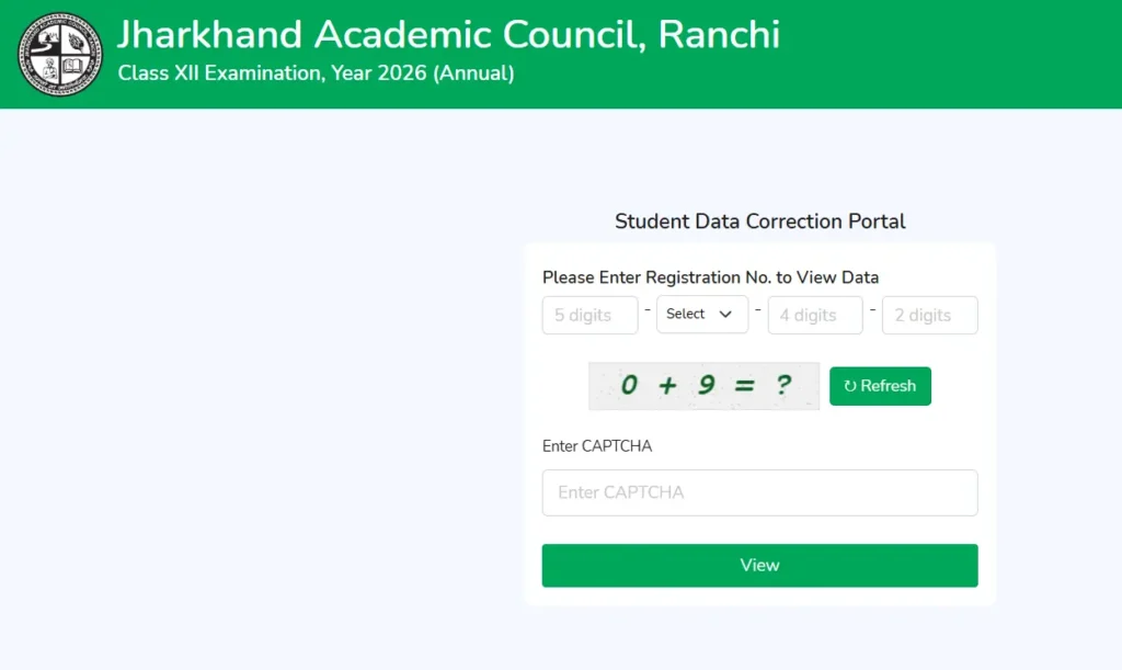 JAC Board Class 12th Correction Portal 2026