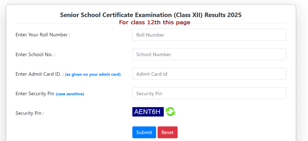 CBSE Result Page For Class 10th 2025